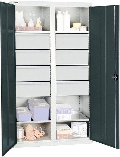 Produktbild von Stumpf Werkzeugschrank S2000 RAL 7035/7016 4 Wannenböden 6 Schubladen 200 mm 2004671 4031068182113