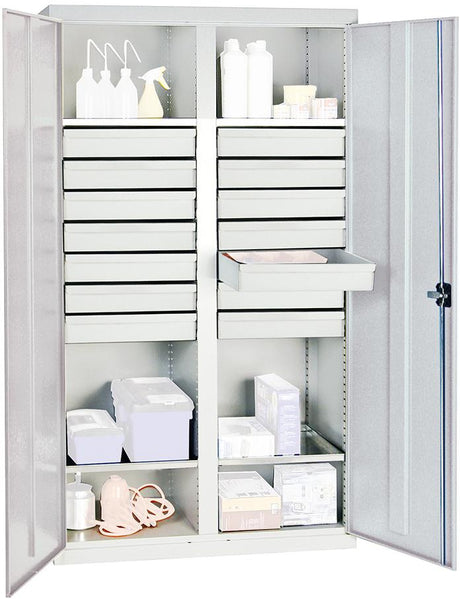 Produktbild von Stumpf Werkzeugschrank S2000 RAL 7035/7035 4 Wannenböden 14 Schubladen 100mm 2004407 4031068182120
