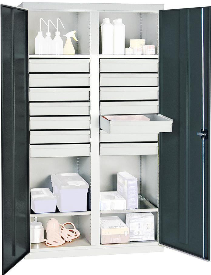Produktbild von Stumpf Werkzeugschrank S2000 RAL 7035/7016 4 Wannenböden 14 Schubladen 100mm 2004471 4031068182144