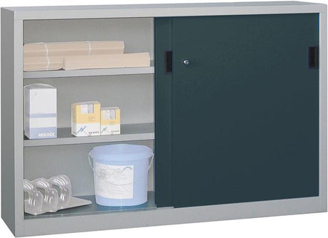 Produktbild von PAVOY Schiebetürenschrank 1000/400/1500 gepulvert RAL 7035/7016 30300-150-401-735716 4053569849784