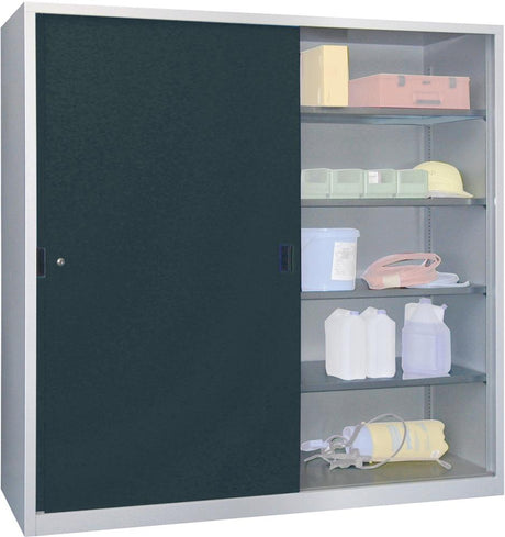 Produktbild von PAVOY Schiebetürenschrank B2000xT400xH1950 mm 8 Böden verzinkt Mittelwand 30302-200-400-735716 4055479262097