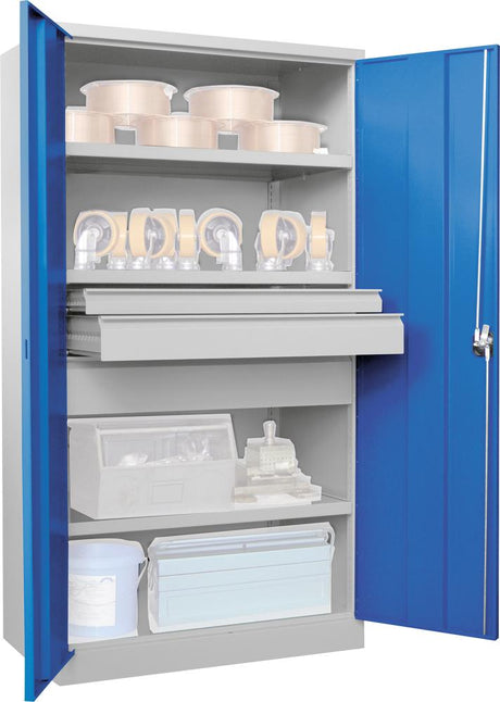 Produktbild von PAVOY Schwerlastschrank 1950/630/1040 Drehgriff ohne Trennwand 3 Böden 3 36365-104-005-735512 4053569849623