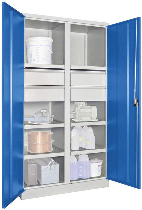 Produktbild von PAVOY Schwerlastschrank 1950/630/1040 Drehgriff mit Trennwand 6 Böden 4 S 36366-104-007-735512 4053569849715