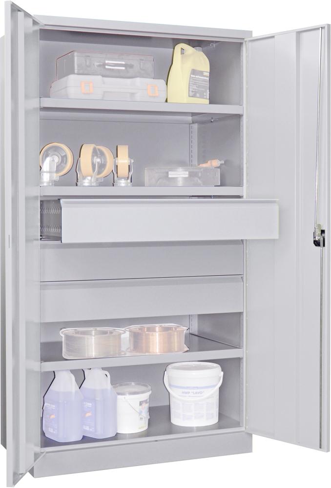 Produktbild von PAVOY Schwerlastschrank mit Türen B1040xT630xH1950 mm 3 FB SL 3 x FH 175 mm 36362-104-002-735 4055479003157