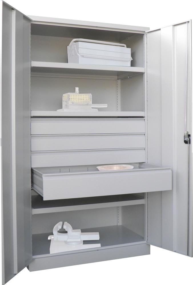 Produktbild von PAVOY Schwerlastschrank mit Türen B1040xT630xH1950 mm 3 FB SL 3xFH 125,1x175 36362-104-004-735 4055479003171