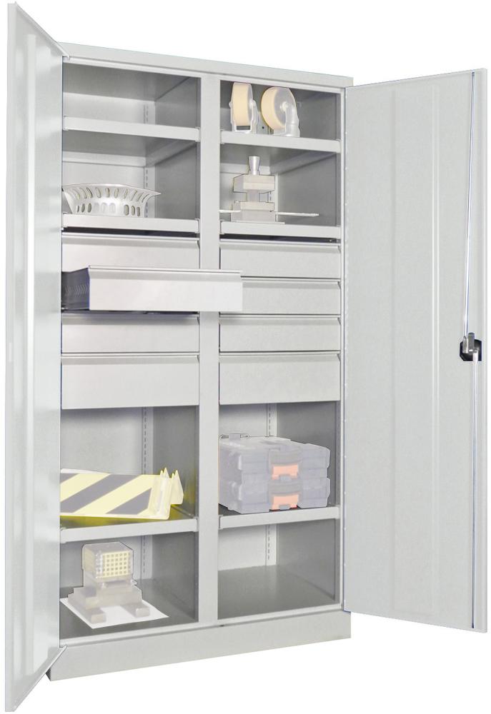 Produktbild von PAVOY Schwerlastschrank mit Türen B1040xT630xH1950 mm 6 FB SL 6xFH 125,2x175 36363-104-004-735 4055479003287