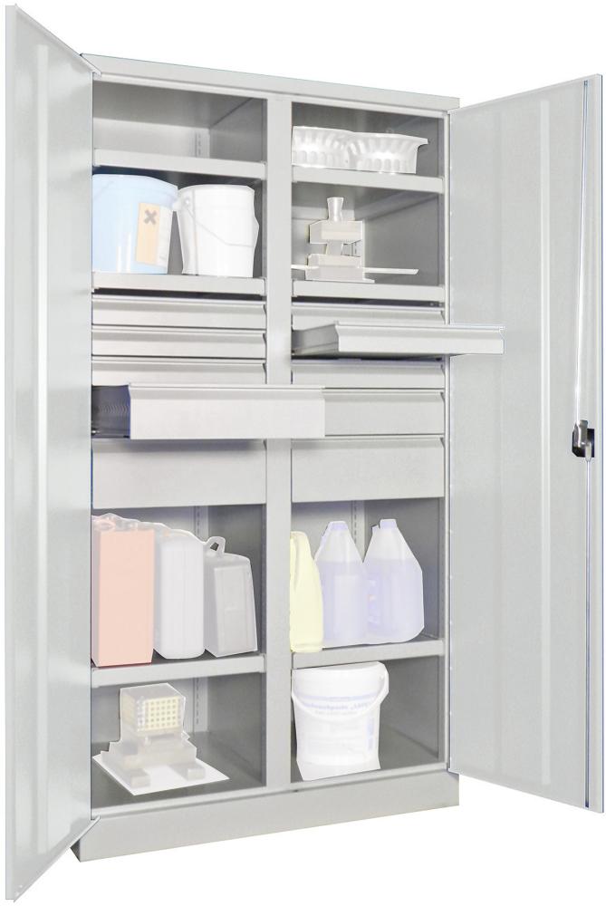 Produktbild von PAVOY Schwerlastschrank mit Türen B1040xT630xH1950 mm 6 FB SL 6x75,2x125,175 36363-104-006-735 4055479003300