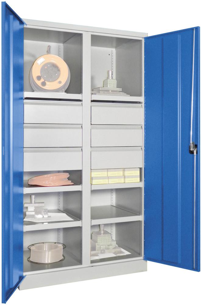 Produktbild von PAVOY Schwerlastschrank mit Türen B1040xT630xH1950 mm 6 FB SL 6 x FH 175 36363-104-002-735512 4055479850027