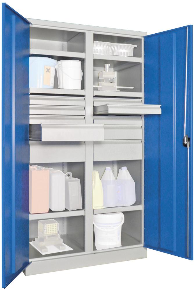 Produktbild von PAVOY Schwerlastschrank mit Türen B1040xT630xH1950 mm 6 FB SL 6x75,2x125, 36363-104-006-735512 4055479855718
