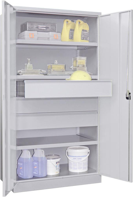 Produktbild von PAVOY Schwerlastschrank mit Türen H1950xB1040xT630 mm 3 FB SL 3 x FH 175 mm 36365-104-002-735 4055955117484