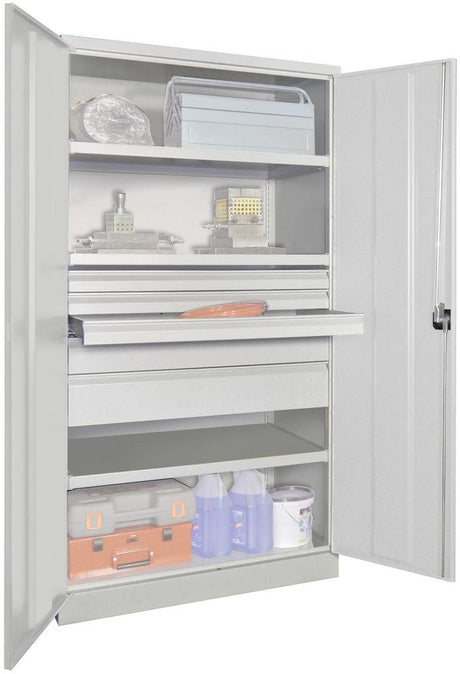 Produktbild von PAVOY Schwerlastschrank mit Türen H1950xB1040xT630 mm 3 FB,SL 3x75,1x125,175 36365-104-006-735 4055955117521