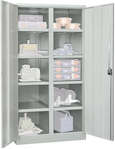 Produktbild von PAVOY Schwerlastschrank mit Türen H1950xB1040xT630 mm 8 Böden RAL 7035 Mitte 36366-104-001-735 4055955117545