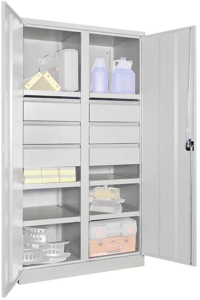 Produktbild von PAVOY Schwerlastschrank mit Türen H1950xB1040xT630 mm 6 FB SL 6 x FH 175 mm 36366-104-002-735 4055955117552
