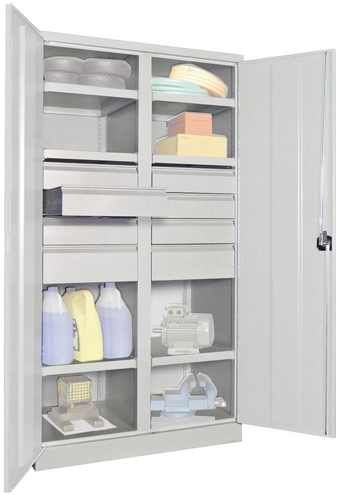 Produktbild von PAVOY Schwerlastschrank mit Türen H1950xB1040xT630 mm 6 FB SL 6xFH 125,2x175 36366-104-004-735 4055955117576