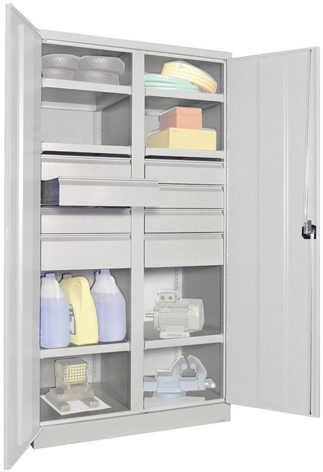 Produktbild von PAVOY Schwerlastschrank mit Türen H1950xB1040xT630 mm 6 FB SL 6xFH 125,2x175 36366-104-004-735 4055955117576