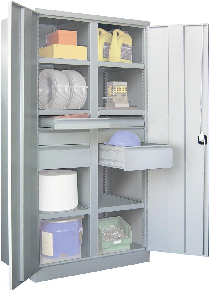 Produktbild von PAVOY Schwerlastschrank mit Türen H1950xB1040xT630 mm 6 FB SL je 2x75,125,17 36366-104-005-735 4055955117583