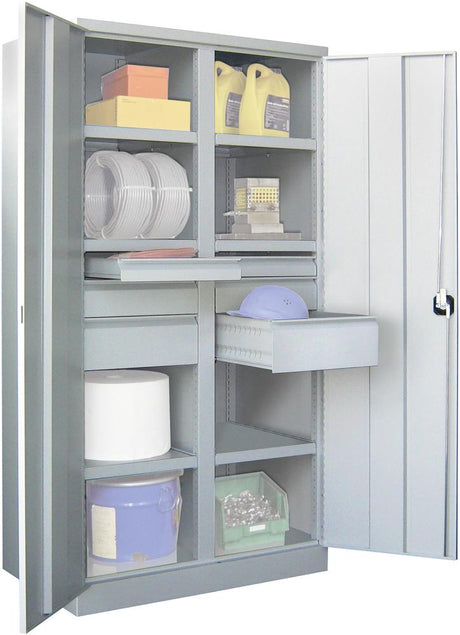 Produktbild von PAVOY Schwerlastschrank mit Türen H1950xB1040xT630 mm 6 FB SL je 2x75,125,17 36366-104-005-735 4055955117583