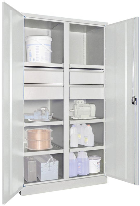 Produktbild von PAVOY Schwerlastschrank mit Türen H1950xB1040xT630 mm 6 FB SL 4 x FH 175 mm 36366-104-007-735 4055955117606