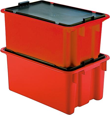 Produktbild von LA-KA-PE Drehstapelbehälter 65 l B600xT400xH350 mm rot 4330816838495 4031022013170