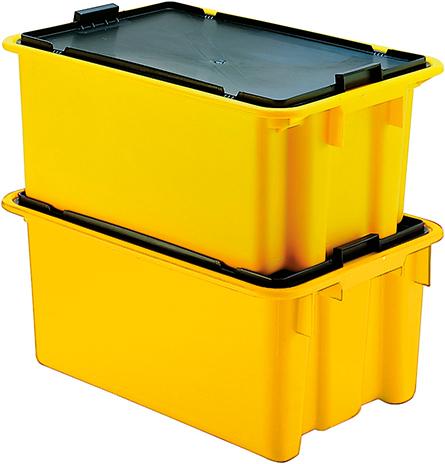 Produktbild von LA-KA-PE Drehstapelbehälter 60 l B650xT450xH280 mm gelb 4330816838570 4031022012838