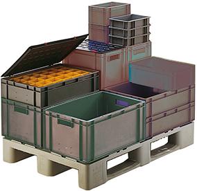 Produktbild von LA-KA-PE Transport-Stapelkasten B300xT200xH145 mm grau geschlossen ohne Griffloc 4330816839478 4031022019677