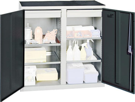 Produktbild von Stumpf Werkzeugschrank S2000 RAL 7035/7016 2 Abt,. 2 Schubladen 4 Fachböden 2002271 4031068181079