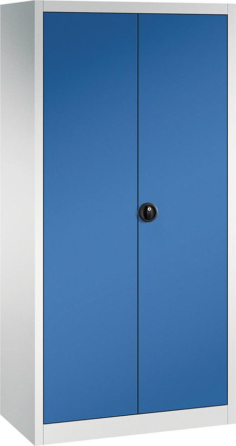 Produktbild von FORUM Flügeltürenschrank 4 Böden 70kg Traglast H1950xB930xT500mm RAL 7035/5010 4260612140 4317784969765