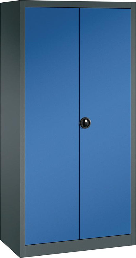 Produktbild von FORUM Flügeltürenschrank 4 Böden 70kg Traglast H1950xB930xT500mm RAL 7016/5010 4260612143 4317784969772