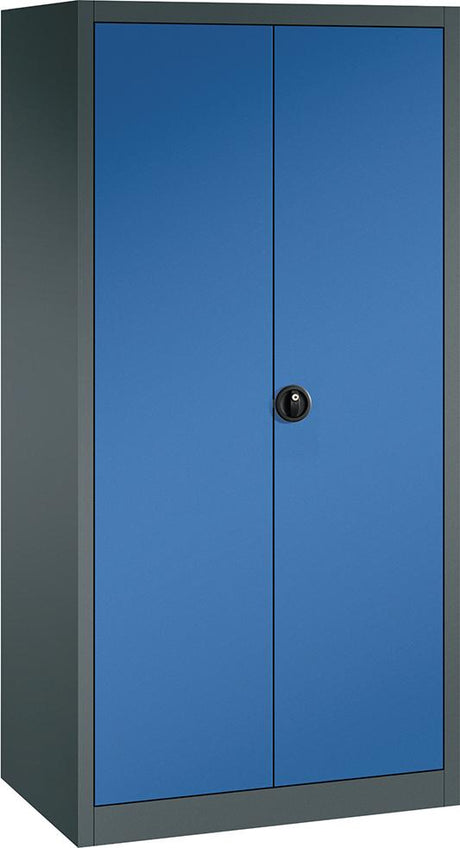 Produktbild von FORUM Flügeltürenschrank 4 Böden 70kg Traglast H1950xB930xT600mm RAL 7016/5010 4260612155 4317784969819