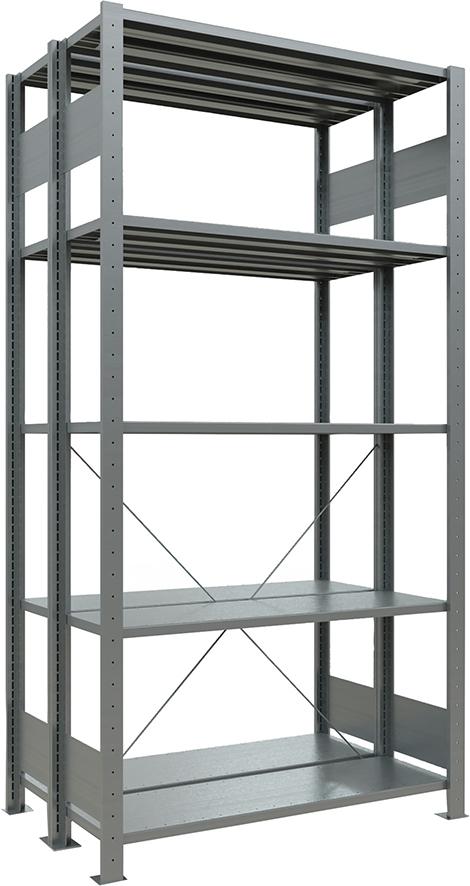 Produktbild von Schulte Steckregal B1000xT2x400xH2000 mm Grundfeld 5 Böden verzinkt Fachlast 250kg 14250-G 4004514286116