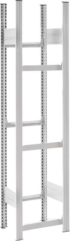 Produktbild von hofe Grundregal mit 6 Traversen für Getränkekisten 1750x335x560 RAL 7035 HKG17305GK 4250623709385