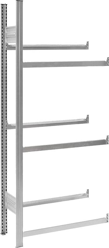 Produktbild von hofe Grundregal mit 6 Traversen für Getränkekisten 1750x335x760 verzinkt HZA17307GK 4250623715201