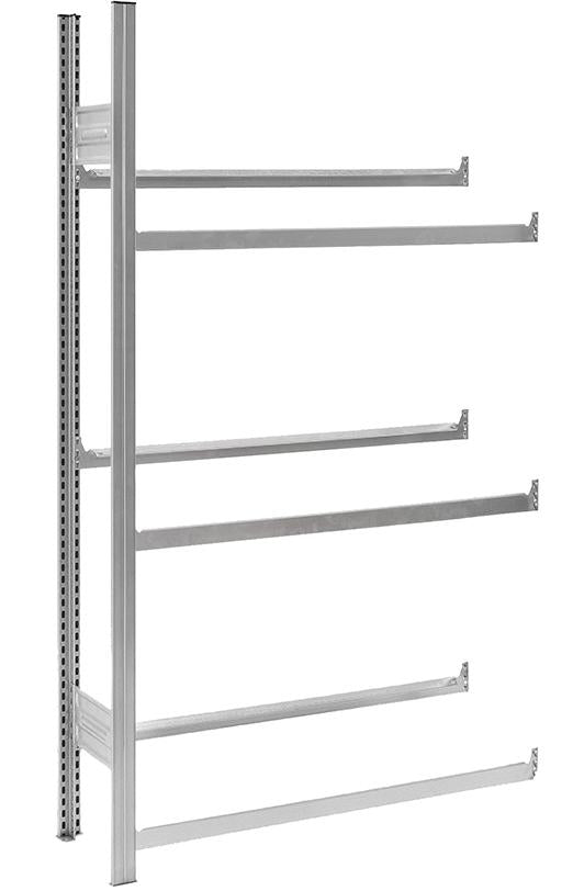 Produktbild von hofe Grundregal mit 6 Traversen für Getränkekisten 1750x335x1010 verzinkt HZA17310GK 4250623715249
