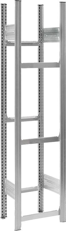 Produktbild von hofe Grundregal mit 6 Traversen für Getränkekisten 1750x335x560 verzinkt HZG17305GK 4250623718653