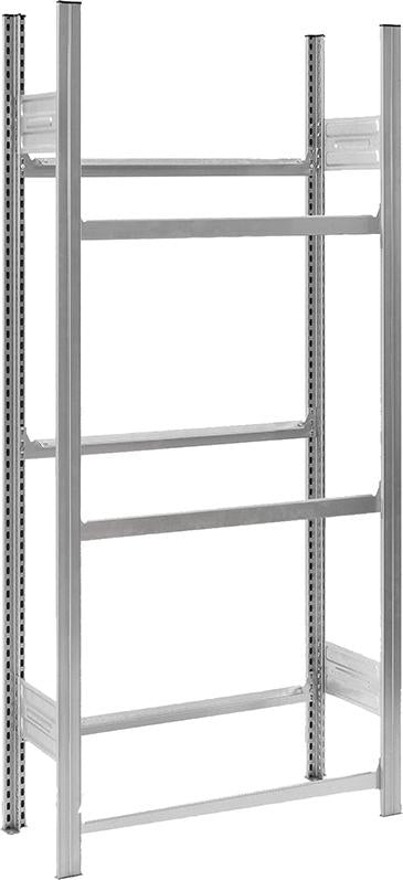Produktbild von hofe Grundregal mit 6 Traversen für Getränkekisten 1750x335x810 verzinkt HZG17307GK 4250623718684