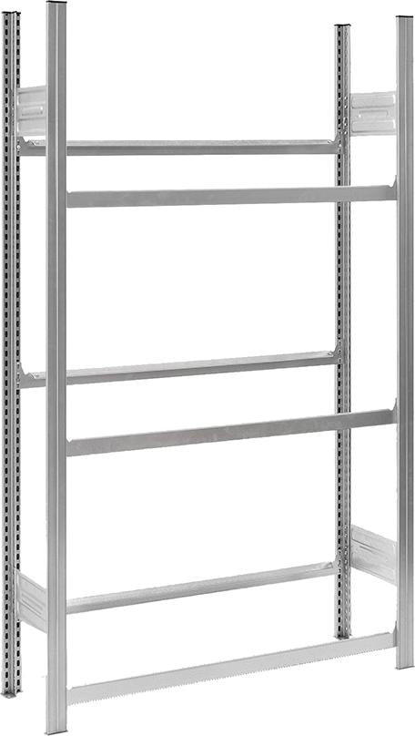 Produktbild von hofe Grundregal mit 6 Traversen für Getränkekisten 1750x335x1060 verzinkt HZG17310GK 4250623718721