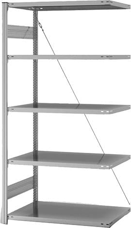 Produktbild von hofe Anbauregal Edelstahl 5 Böden 2000x600x1000 mm HVA20610XM 4250623766418