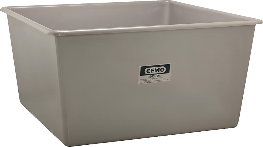 Produktbild von CEMO Rechteckbehälter 3300 l B1900xT1900xH1030 mm grau 7168 4052886113899