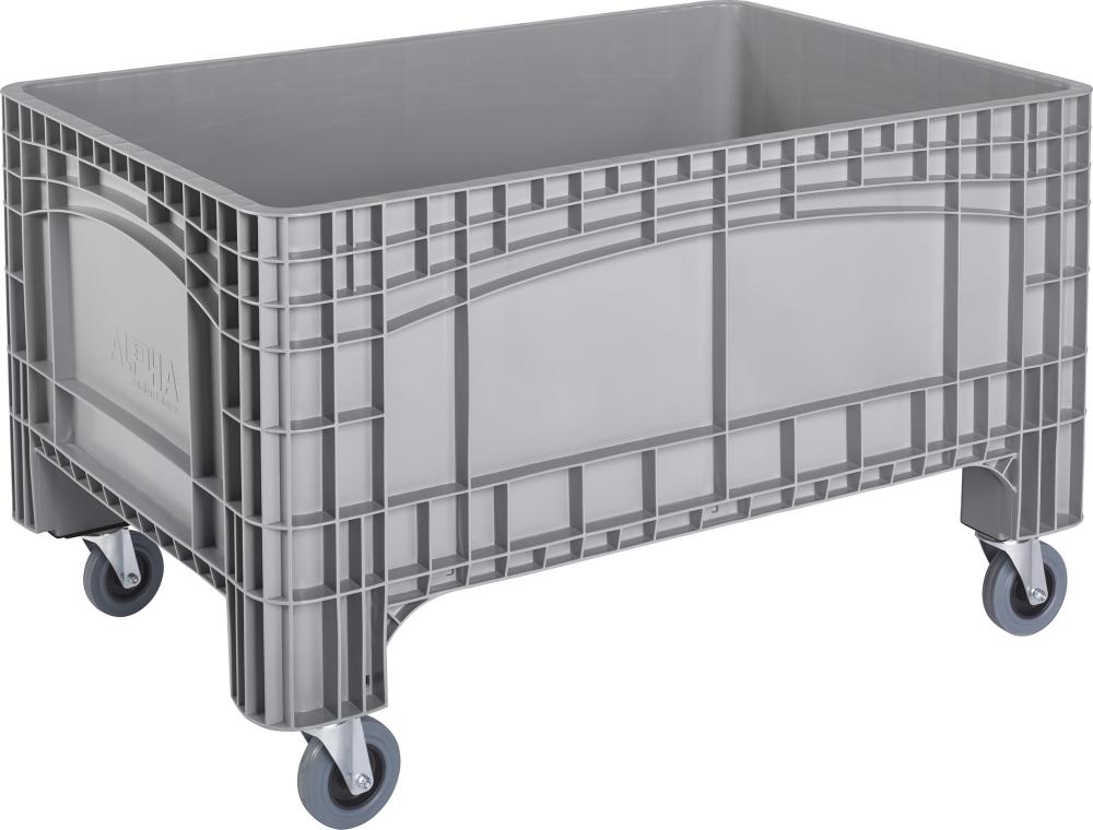 Produktbild von Alpha Paletten Großbehälter PE fahrbar B 1200xT800xH730 mm grau Vol. 354 l Boden/Wände ge 2910 4053569867009