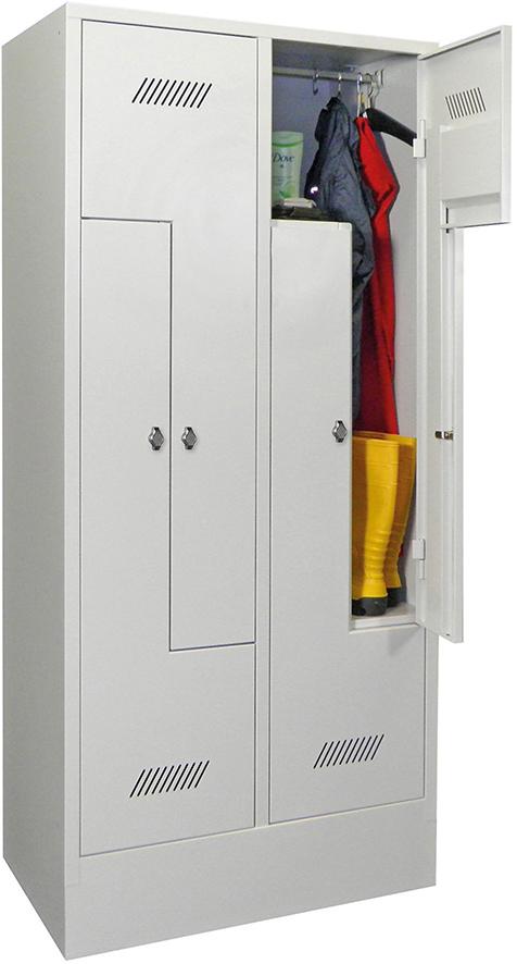 Produktbild von PAVOY Z-Garderobenschrank mit Sockel 4-teilig Dreh 735 60262-412-022-735 4055955166741