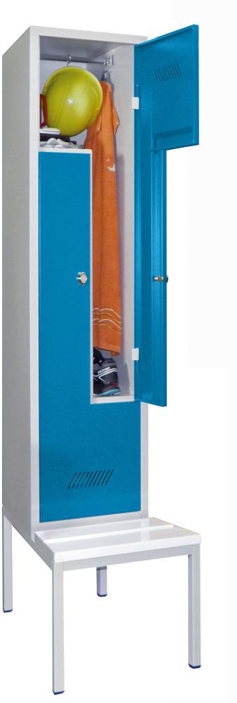 Produktbild von PAVOY Z-Garderobenschrank weiß mit Sitzbank 2-teilig Dreh 735512 60263-212-022-735512 4055955185056