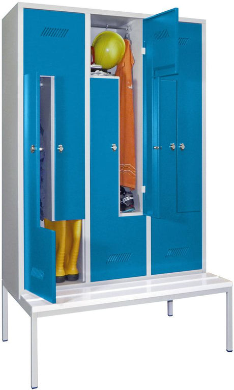 Produktbild von PAVOY Z-Garderobenschrank weiß mit Sitzbank 6-teilig Dreh 735512 60263-612-022-735512 4055955185131