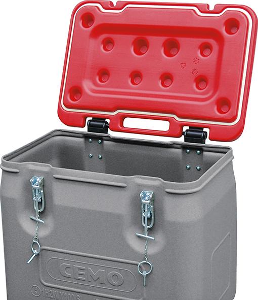 Produktbild von CEMO Mobil-Box 250 l Box grau/Deckel rot 11458 4052886441862