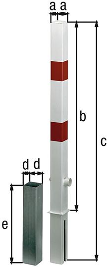 Produktbild von GAH Alberts Absperrpfosten Passau 70x70 mm Dreikant zum Einbetonieren 4367050295 4004338781576