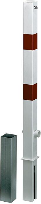 Produktbild von GAH Alberts Absperrpfosten Herausnehmbar 70x70mm mit Bodenhülse Rot-Reflexion 781934 4004338781934