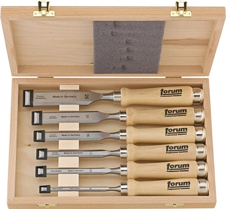 Produktbild von FORUM Stechbeitel-Satz Holzheft 6-teilig im Holzkasten 4221801150 4317784866316