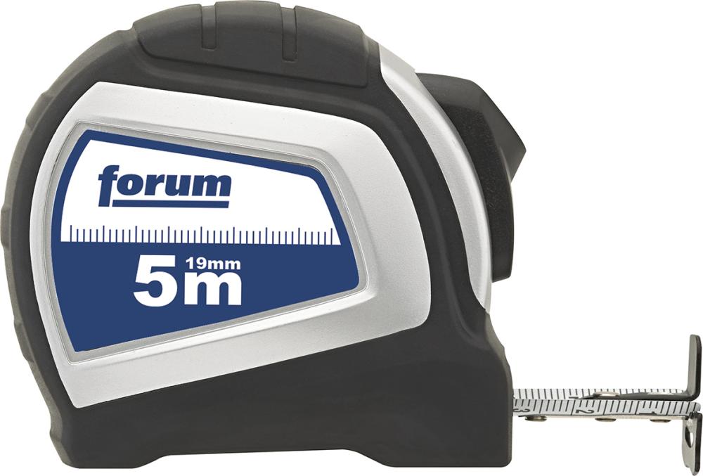 Produktbild von FORUM Taschenbandmaß Autolock 5m x 19mm weiß 4255703305 4317784968171