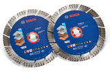 Produktbild von EXPERT Multi Material Diamant-Trennscheibe 230 x 22,23 mm Twin-Pack (2 Stück) inkl. Rucksack