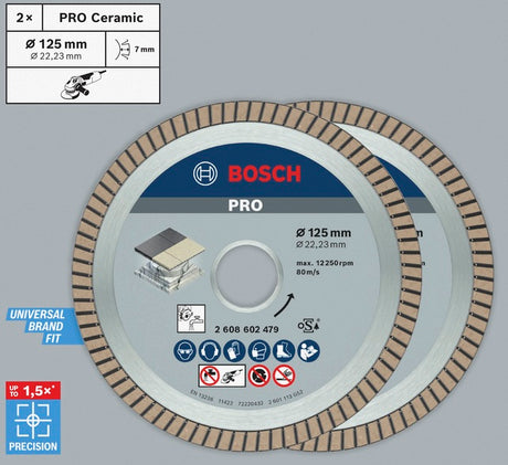 PRO Ceramic Diamant-Trennscheibe 125 x 22,23 mm Twin-Pack (2 Stück)