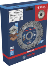 EXPERT Multi Material Diamant-Trennscheibe 125 x 22,23 mm Twin-Pack (2 Stück) inkl. SDS-Clic Schnellspannmutter